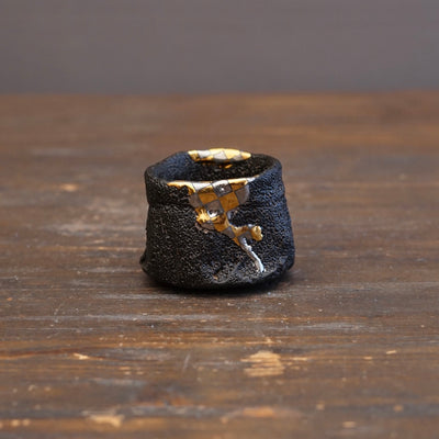 Gold / Silver Checker GUINOMI Sake Cup #HT97