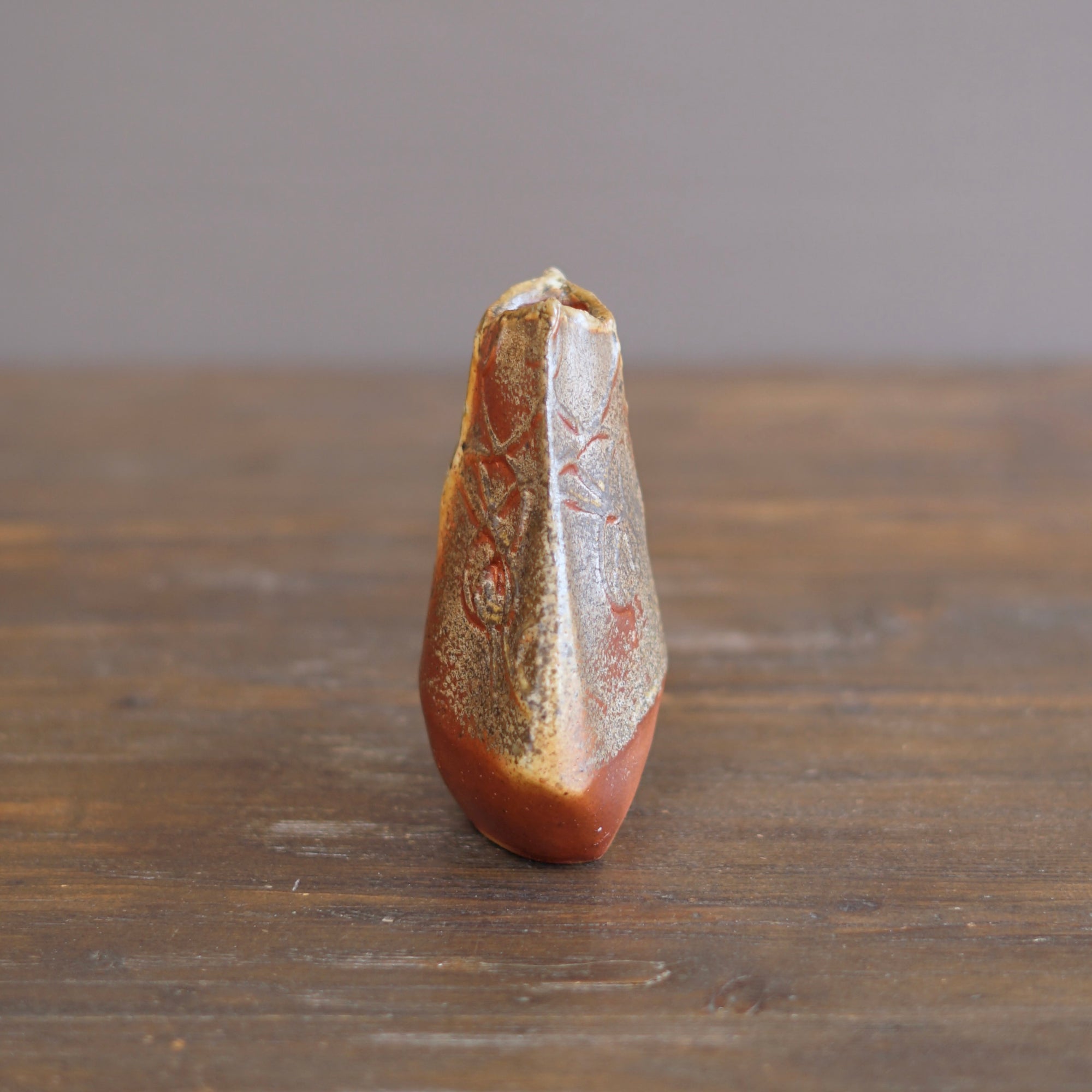 Wood Fired Arrow Flower Vase #BC69A