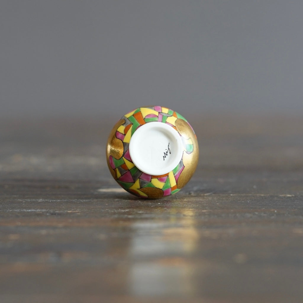 Hand Painted Geometry mini pot #SR03