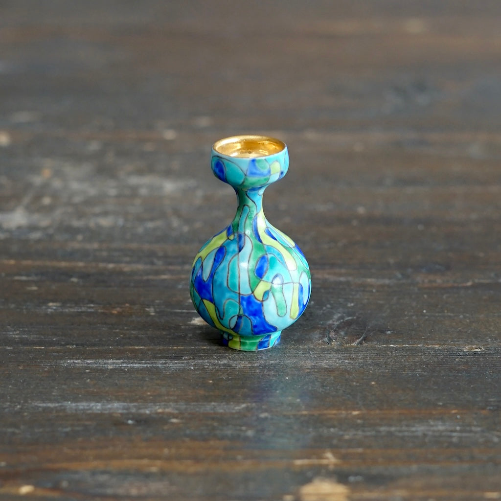 Hand Painted Geometry mini pot #SR04