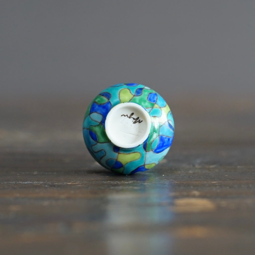 Hand Painted Geometry mini pot #SR04