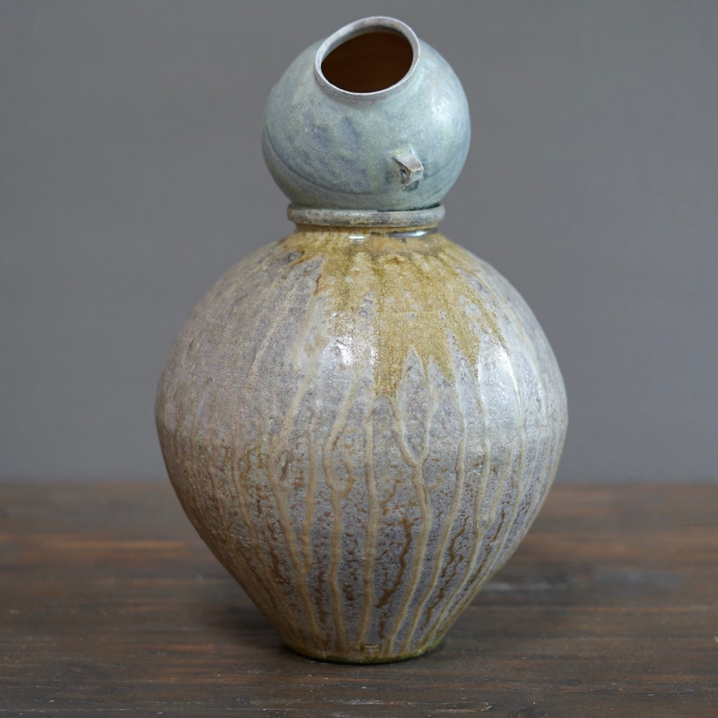 "Happy Accidents" Wood Fired Jar #SY526