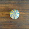 Yellow / turquoise Lines Sake Cup #MZ7075