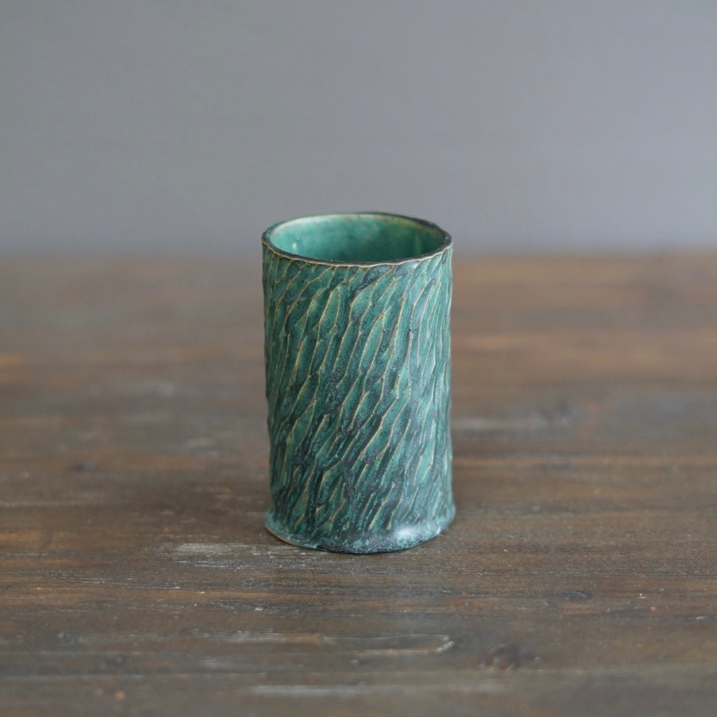 Carved Green Cup #LK835F
