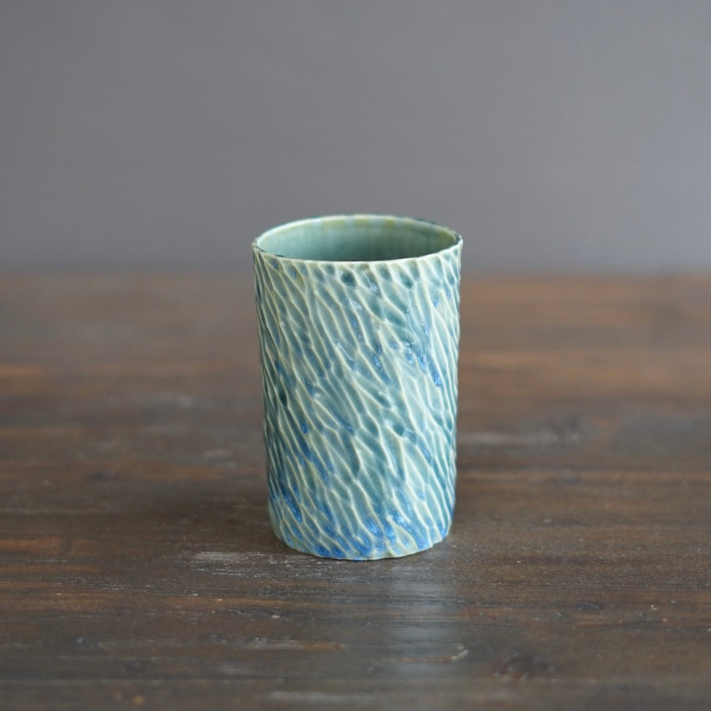 Carved Blue Cup #LK847A