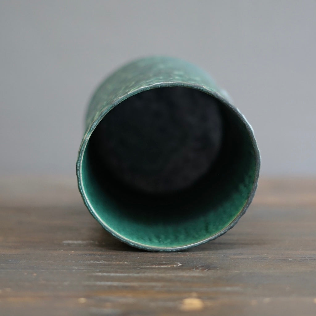 Black / Green Carved Large Cylinder #LK837