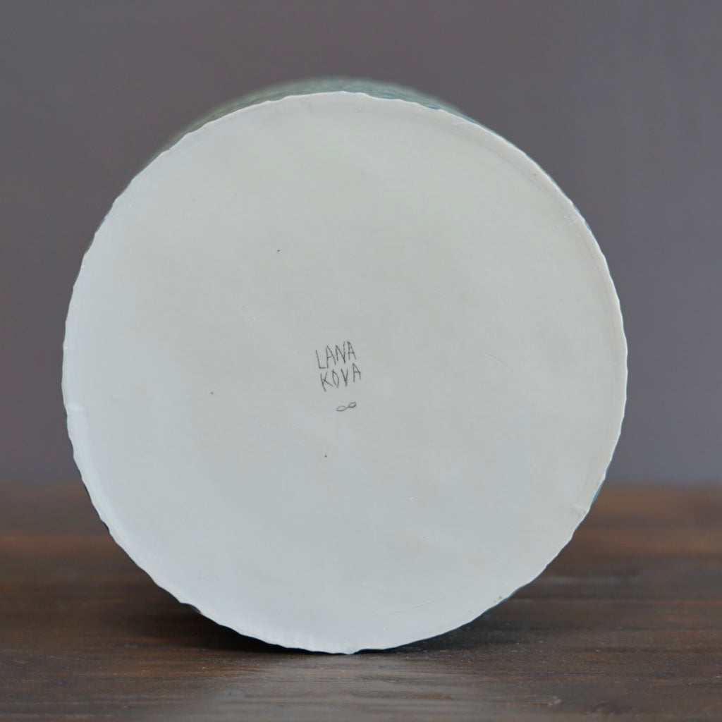 "Stormy Seas" Carved Wide Cylinder #LK843