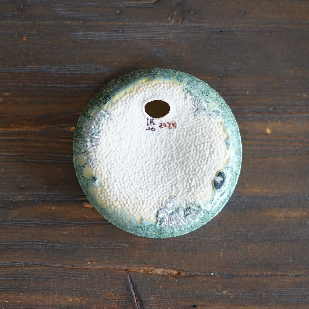 Green Small Puff / Wall Sculpture #LK850