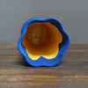 Blue / Yellow Fluted Vase #JT348B