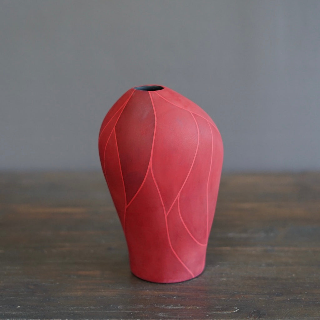 Red Flower Vase #AY6