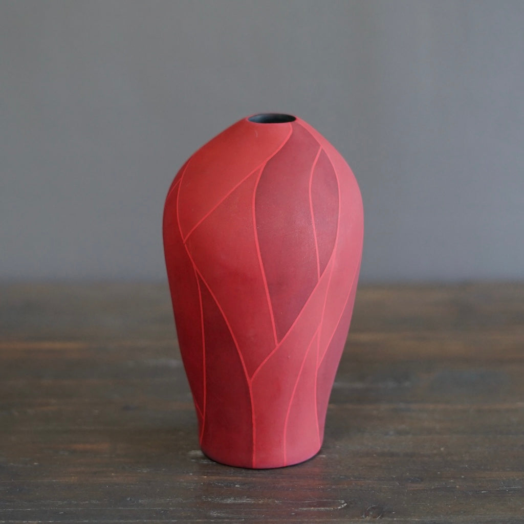 Red Flower Vase #AY6