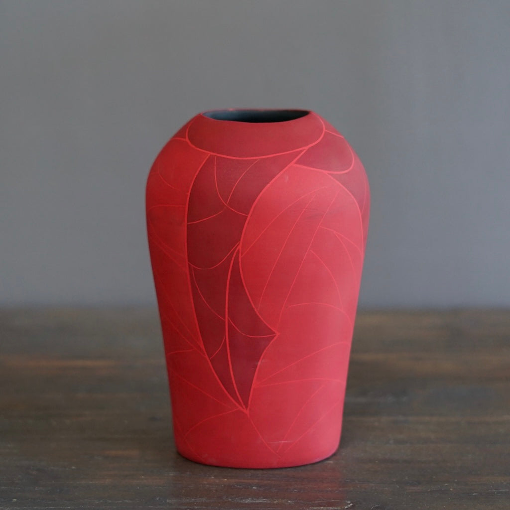 Red Flower Vase #AY3