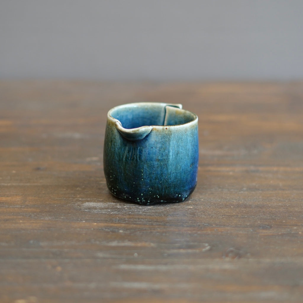 Blue Tenmoku Creamer #KY172D