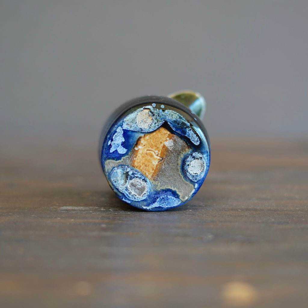 Blue Tenmoku Creamer #KY172E