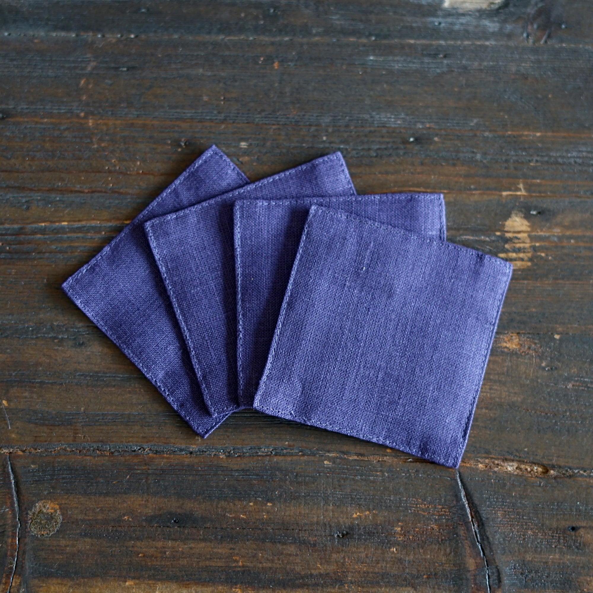 Purple Linen Coaster Set of 4 #FL-435