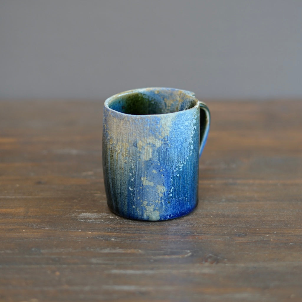 Wraps Blue Tenmoku Mug #R-d
