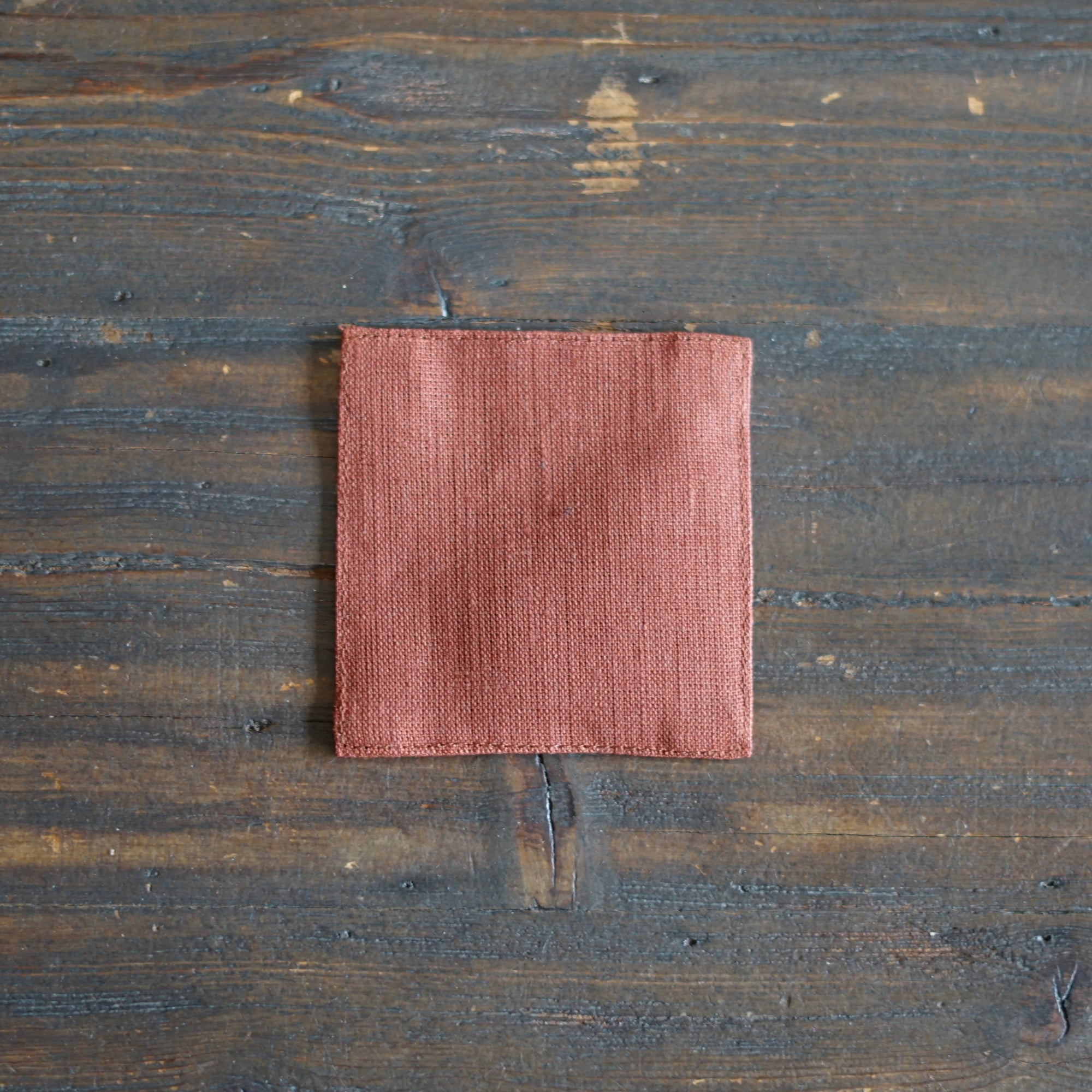 Red Brick Linen Coaster Set of 4 #FL-2709