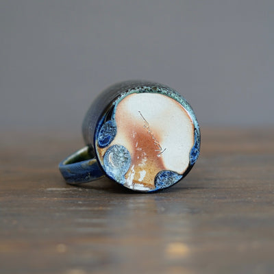 Wraps Blue Tenmoku Mug #R-f