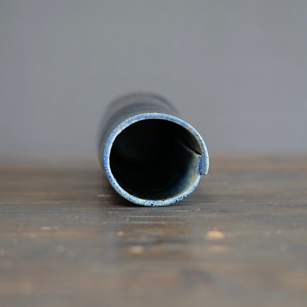 Wraps Blue Tenmoku Tall Flower Vase #KY174A