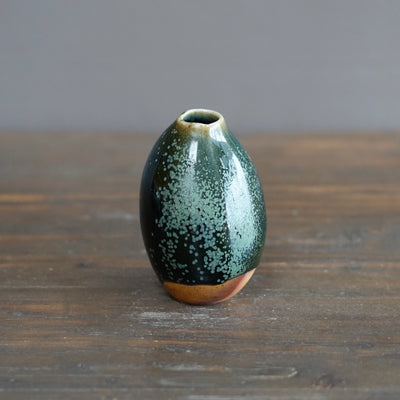 Blue Tenmoku Pod Flower Vase #KY179