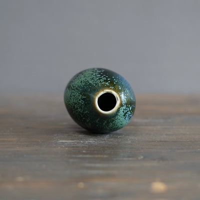 Blue Tenmoku Pod Flower Vase #KY179