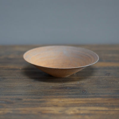 Red Brown Shallow Rimmed Bowl #NK8E