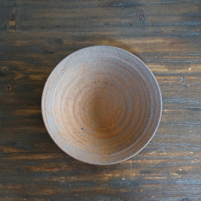 Red Brown Shallow Rimmed Bowl #NK8E