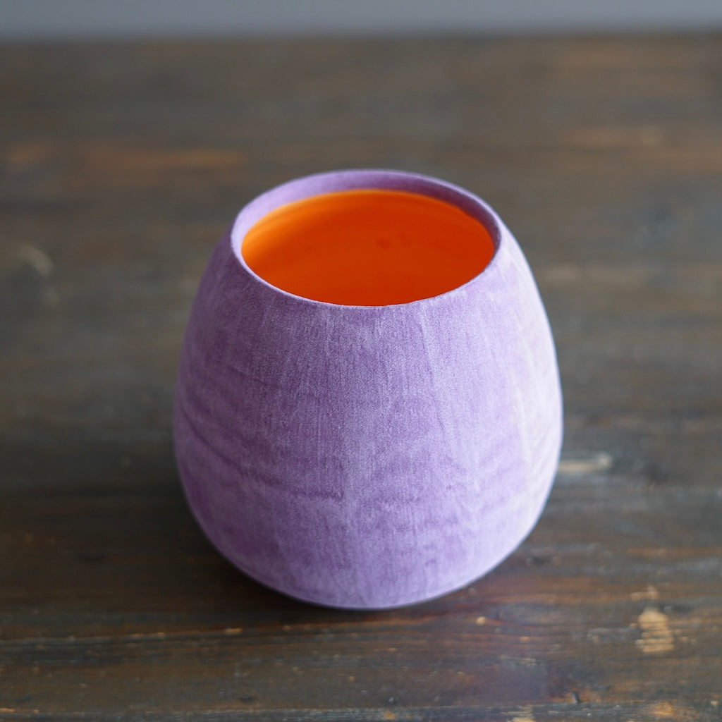Lavender / Orange Dino Vase #JT428C