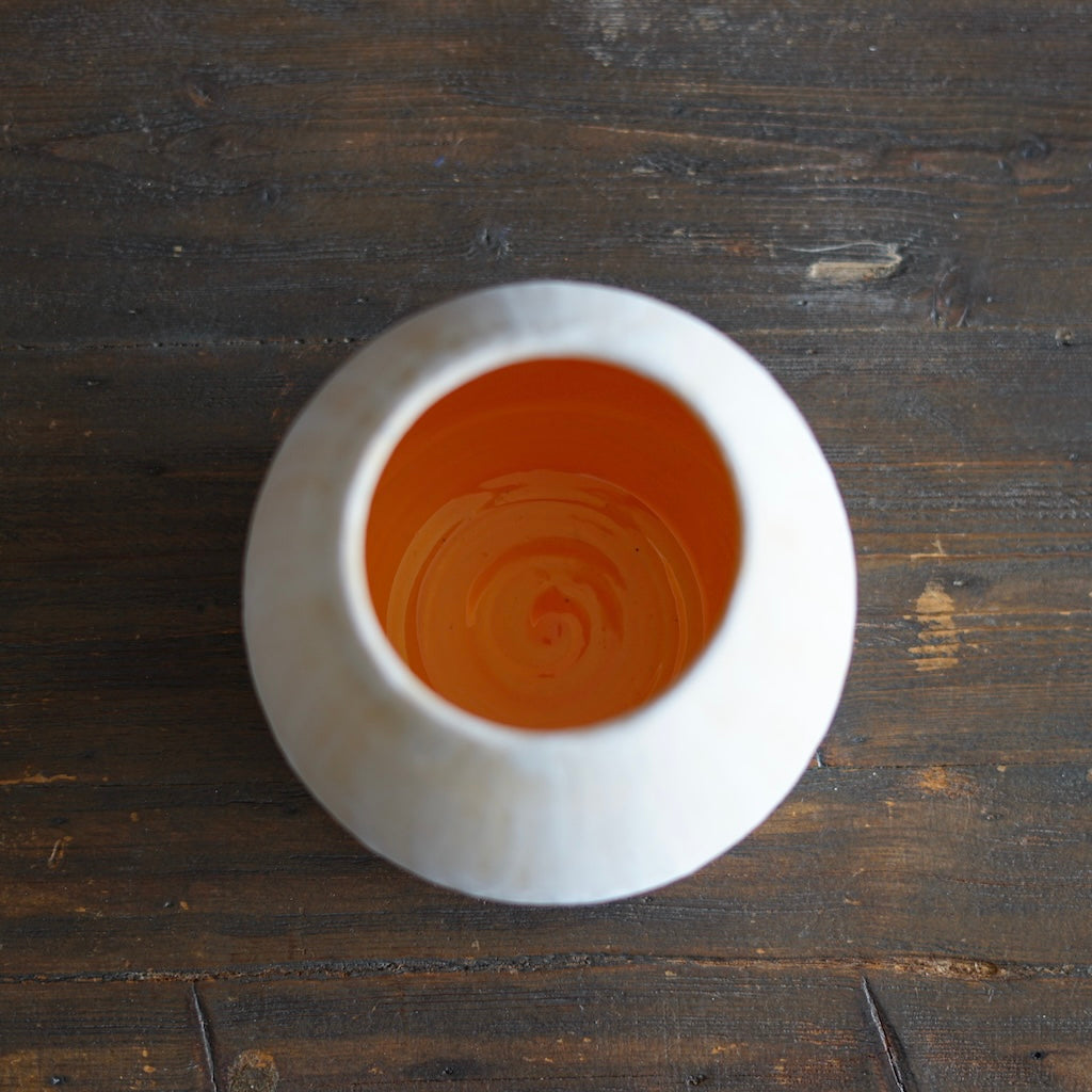 Pale Yellow / Orange Dino Vase #JT428E