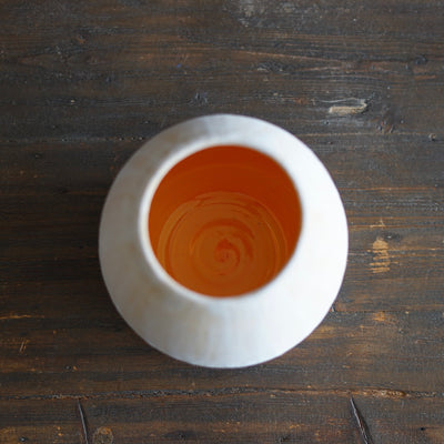 Pale Yellow / Orange Dino Vase #JT428E