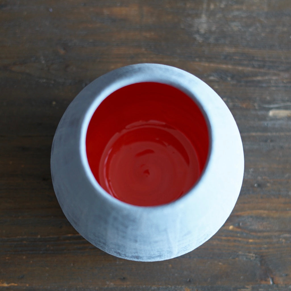 Robin's Egg / Red Dino Vase #JT429B