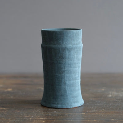 Slate Gray / Red Column Flower Vase #JT432