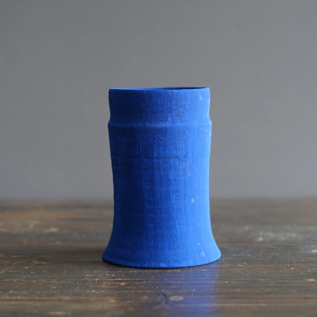 Blue / Orange Column Flower Vase #JT434C