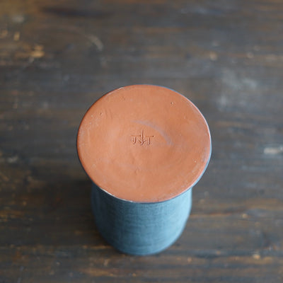 Slate Gray / Orange Column Flower Vase #JT434F