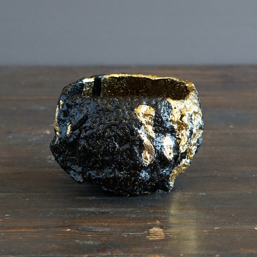 Gilded Earth Tea Ceremony Bowl #HT489