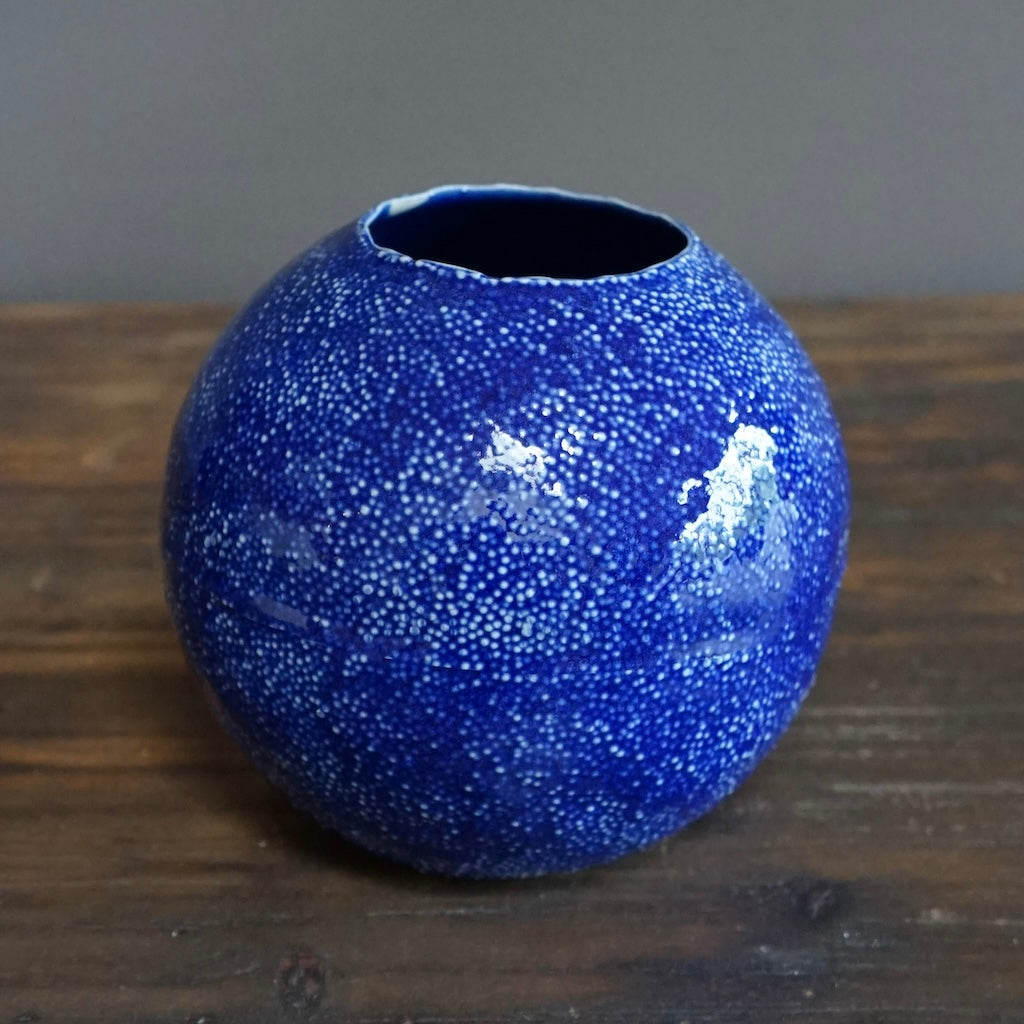 Blue Globe Caviar Flower Vase #LK790