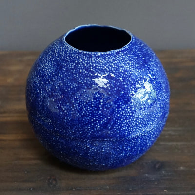 Blue Globe Caviar Flower Vase #LK790