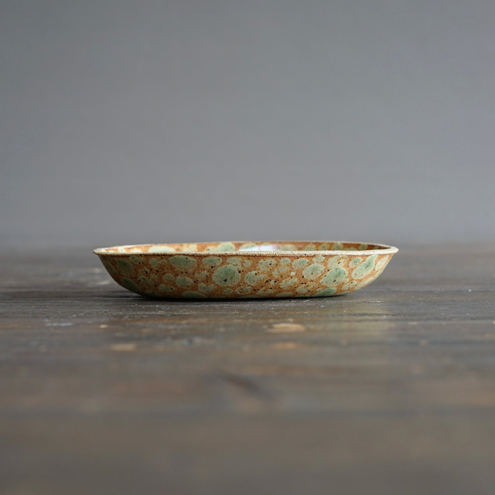 Brown Dots Small Oval Dish #LK895A
