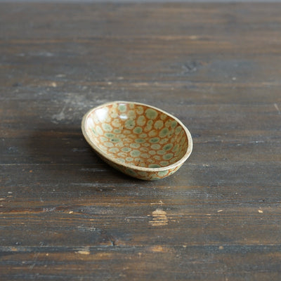 Brown Dots Small Oval Dish #LK895A