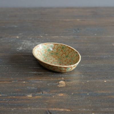 Brown Dots Small Oval Dish #LK895B