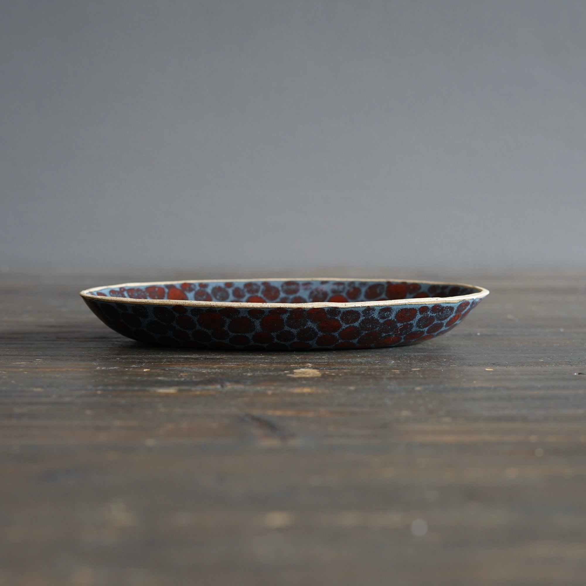 Red Dots Oval Dish #LK896A