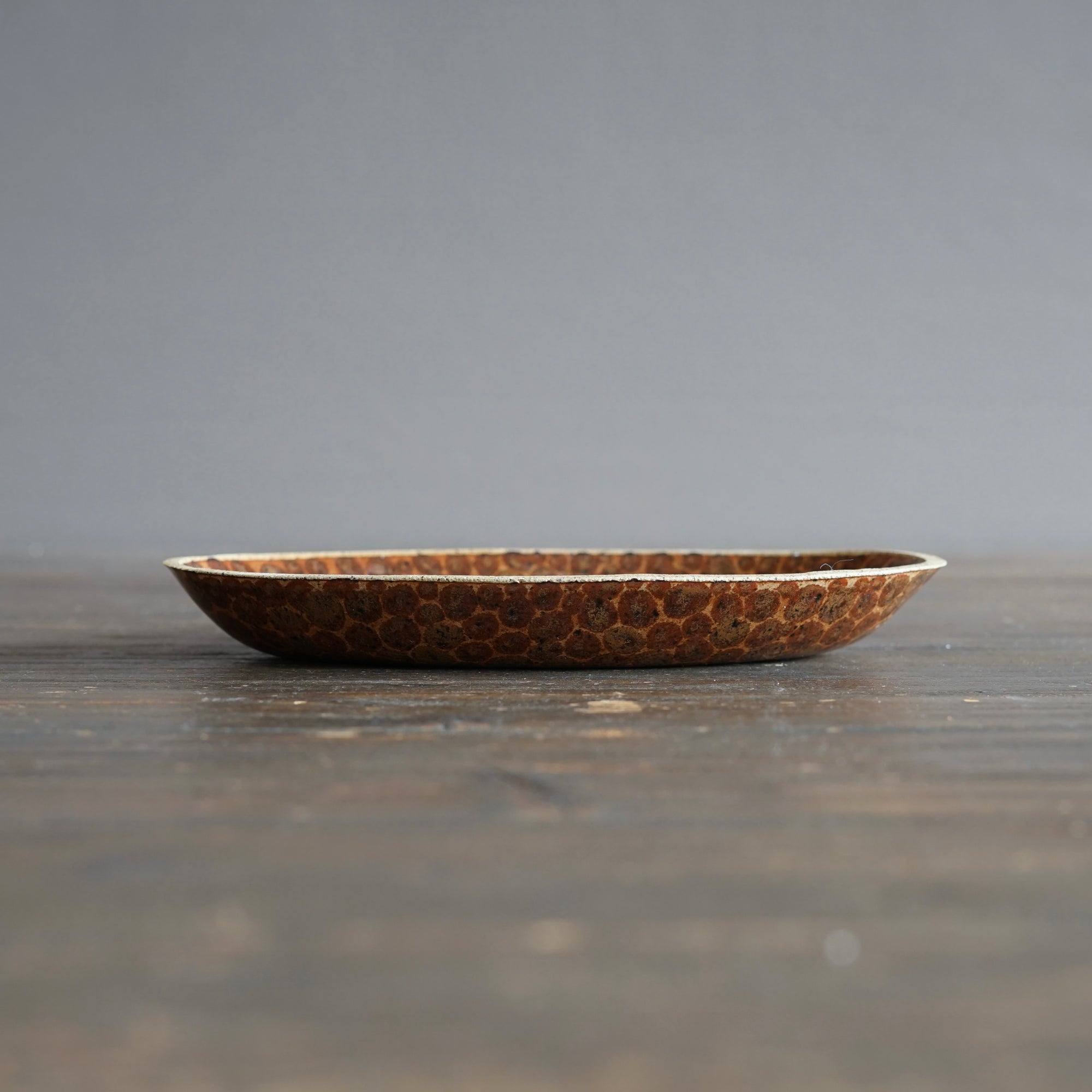 Brown Dots Oval Dish #LK896B