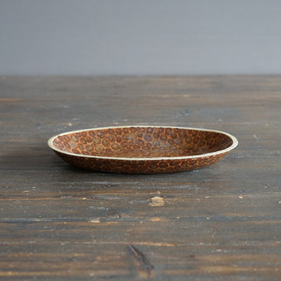 Brown Dots Oval Dish #LK896B