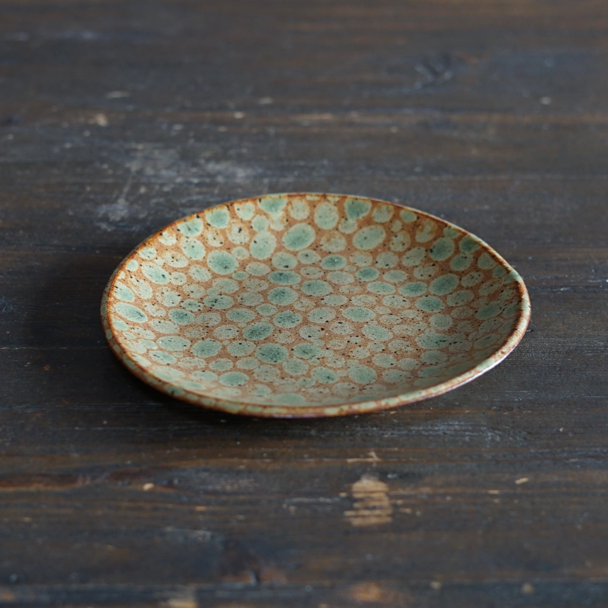 Green Dots Small Plate #LK891B