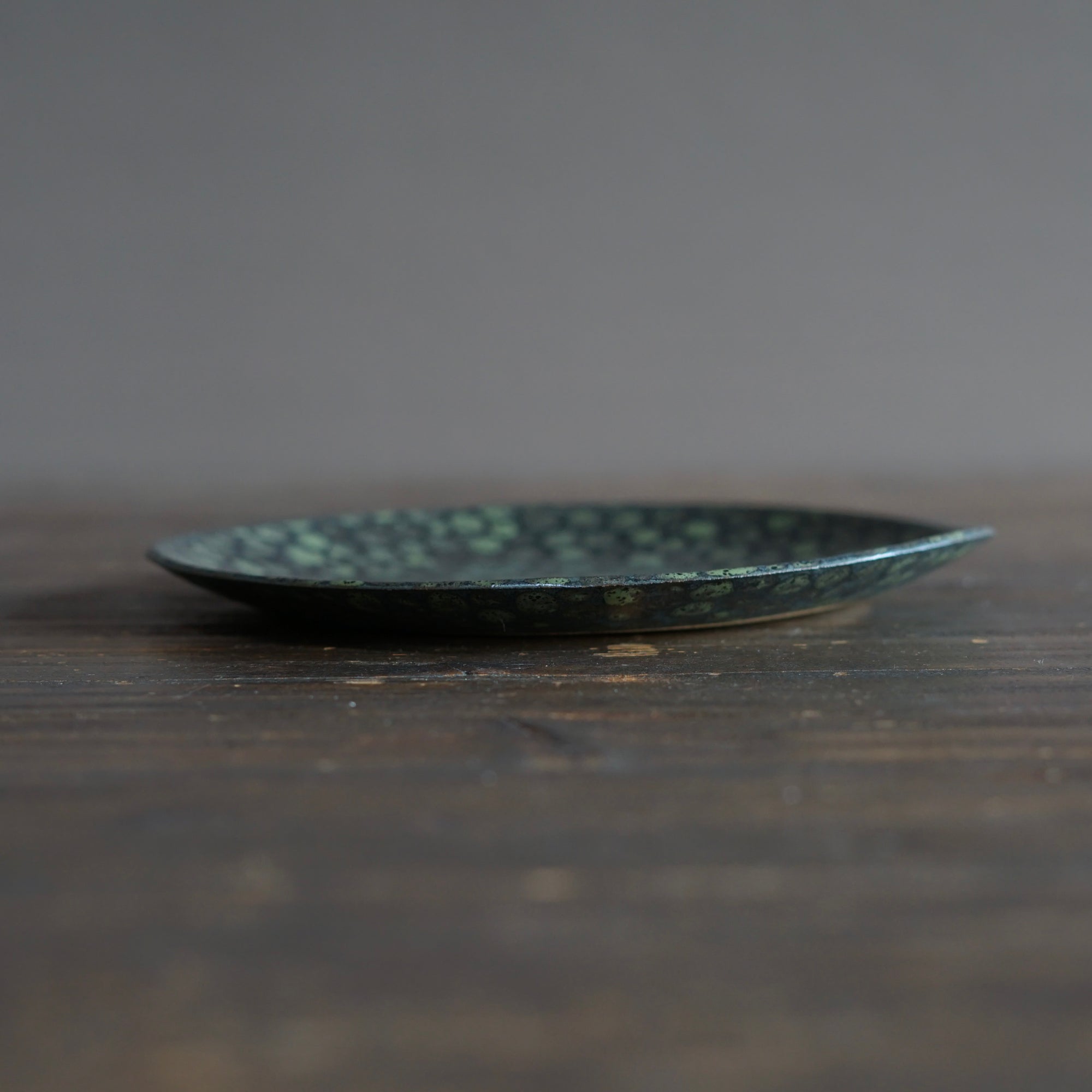 Dark Green Dots Plate #LK890F