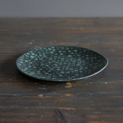Dark Green Dots Plate #LK890F