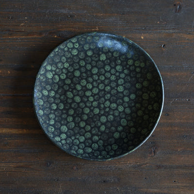 Dark Green Dots Plate #LK890F