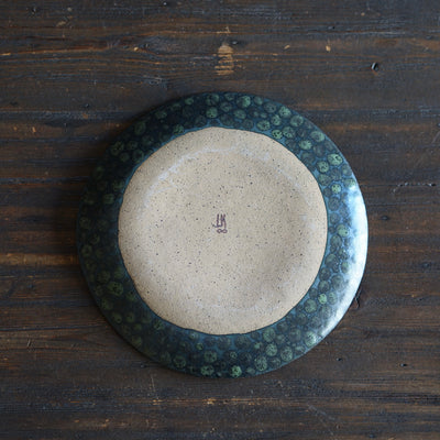 Dark Green Dots Plate #LK890F