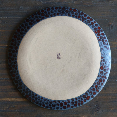 Dark Red Dots Large Plate  #LK892D