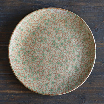 Green Dots Large Plate #LK892B